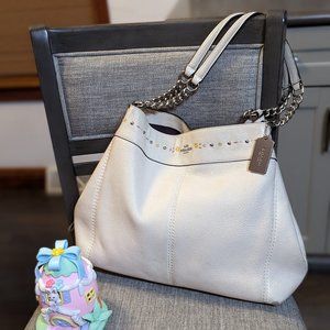 Coach White Leather Shoulder Bag